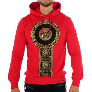 Red Black Sweater Hoodie George V Designer Brand From Paris Rhinestone